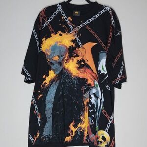 Ghost Rider And Spawn Comics T-shirt Size XXL Crown Tag AOP Marvel Double-Sided